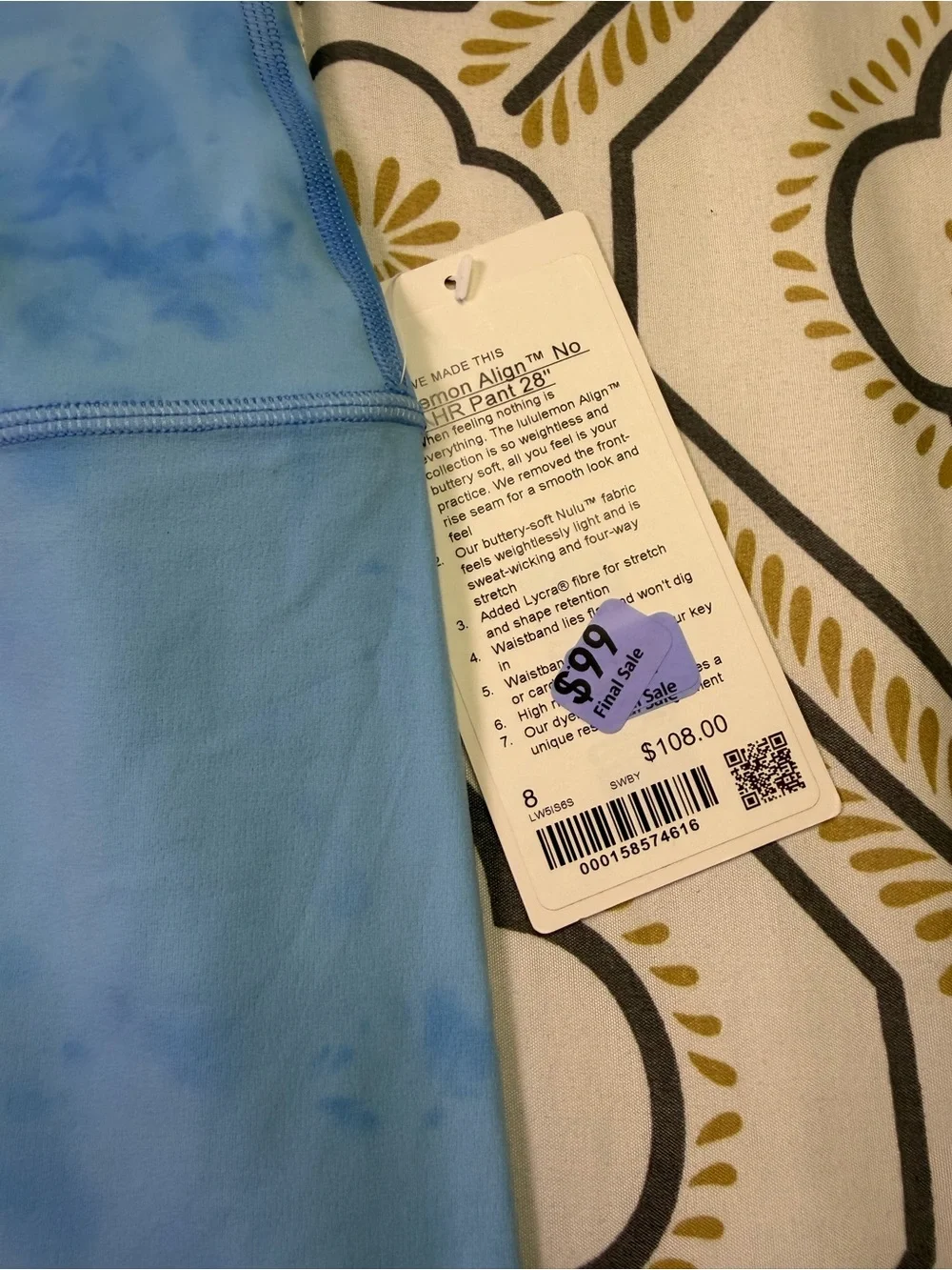 lululemon athletica Light Blue Tie-Dye High-Rise Leggings
